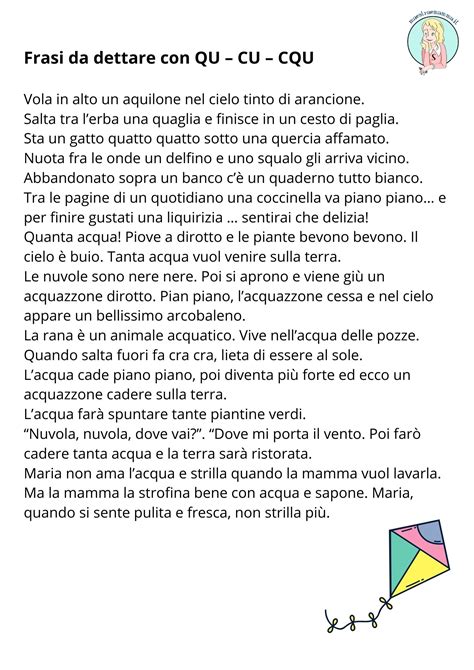 dettato cu qu cqu scuola primaria